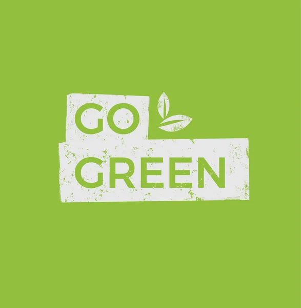 Go Green Eco Concept on green Background — Stock Vector