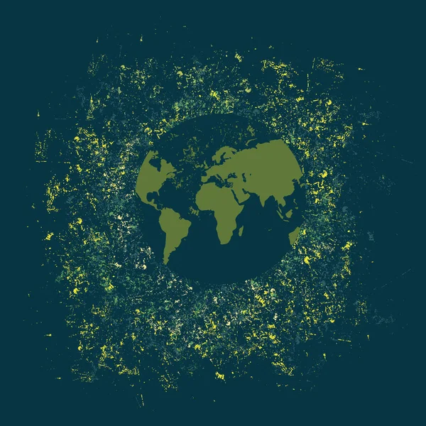 Planeta Tierra en estilo plano. Ilustración vectorial — Vector de stock