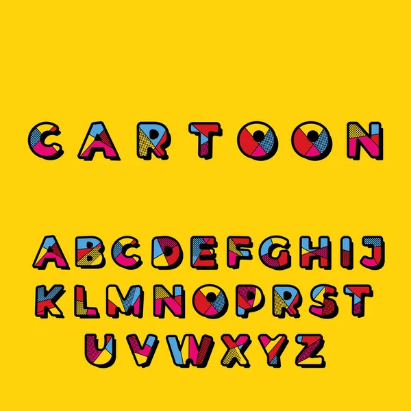 Font del cartone animato. serie di lettere colorate — Vettoriale Stock