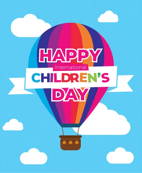 stock vector Happy international childrens day banner.