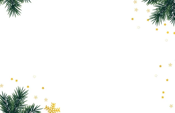 Weihnachten Hintergrund mit Weihnachtsgeschenken und Tannenzweig. — Stockvektor