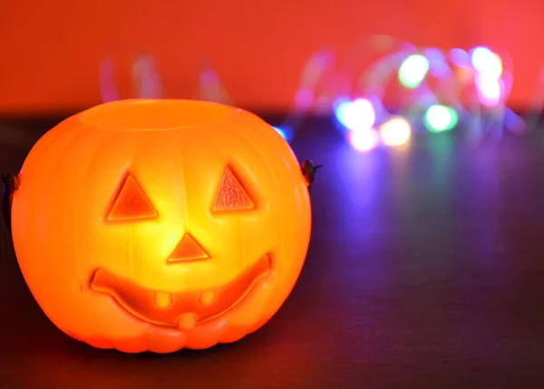 Halloween Lykta Bakgrunden Ljus — Stockfoto