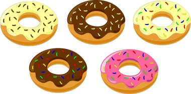 İnce hatlı çörek çeşitleri çizgi filmi.