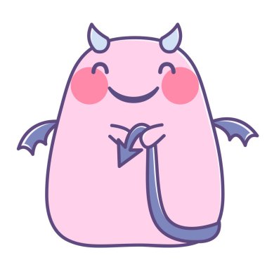 Yüzü kızaran pembe Succubus iblisi.