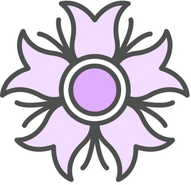 Yıldız çiçeği süslemesinin vektör illüstrasyonu, çiçek çiçeği çiçek çiçeği sanatı