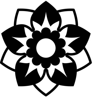 Çiçek süslemesi, çiçek çiçeği çiçek sanatının siyah çizim vektörü