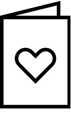 Sevgililer günü kalp simgesi, minimalist vektör illüstrasyonu