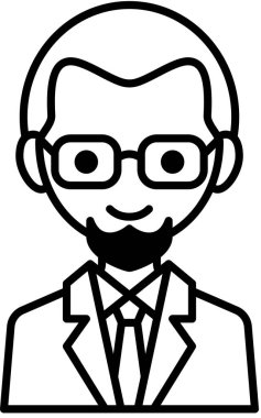 Erkek yüzü, çocuk avatar konsepti, insanlar gülümseme ikonu, minimalist vektör illüstrasyonu