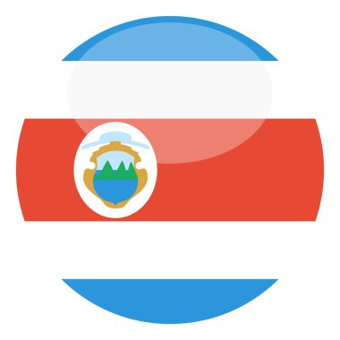 Beyaz arkaplanda Kosta Rika bayrağı izole edildi, vektör illüstrasyonu