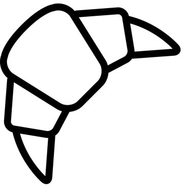 Kruvasan düz simgesi, vektör illüstrasyonu