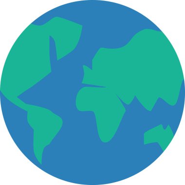 dünya, beyaz arkaplanda izole edilmiş dünya, vektör illüstrasyonu