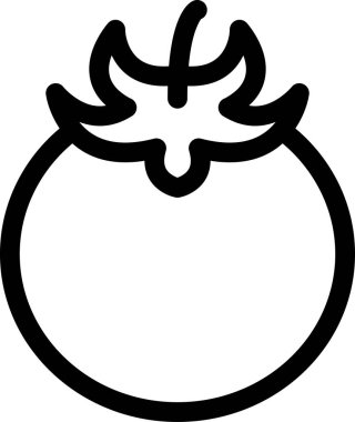 Domates ikonu, minimalist vektör illüstrasyonu