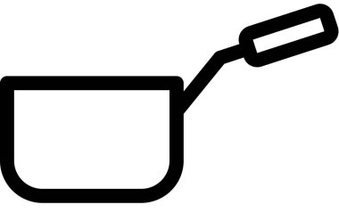 beyaz arkaplanda izole edilmiş soucepan simgesi, vektör illüstrasyonu