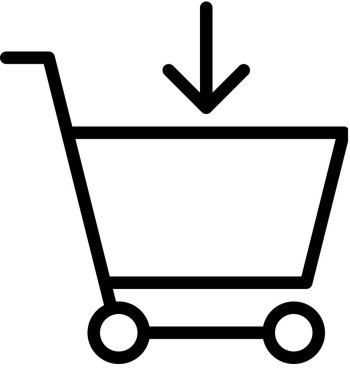 Alışveriş arabasının vektör çizimi, ok ekle