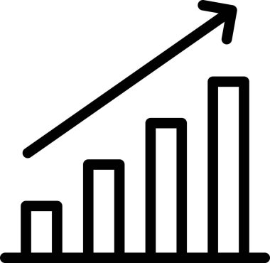 iş grafiği simgesi, analitik konsept, minimalist vektör illüstrasyonu