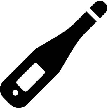 Beyaz arkaplanda izole edilmiş termometre simgesi, vektör illüstrasyonu