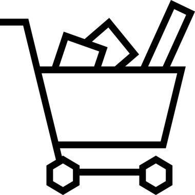 Alışveriş arabası, minimalist vektör çizimi