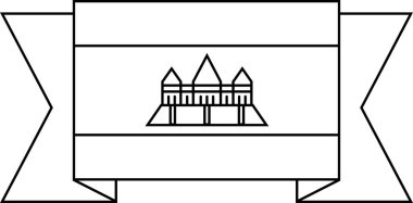Kamboçya simgesi bayrağı, vektör illüstrasyonu