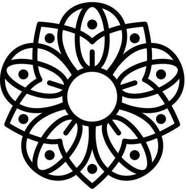 Çiçek mandala vektör çizimi 