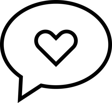 Sevgililer günü kalp simgesi, minimalist vektör illüstrasyonu