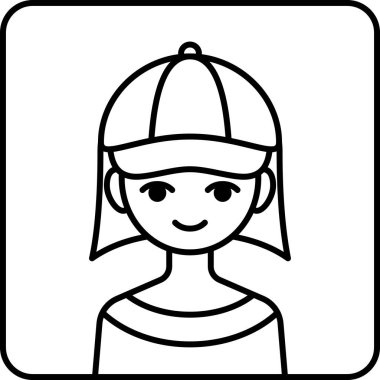 kız avatar simgesi, profil vektör çizimi