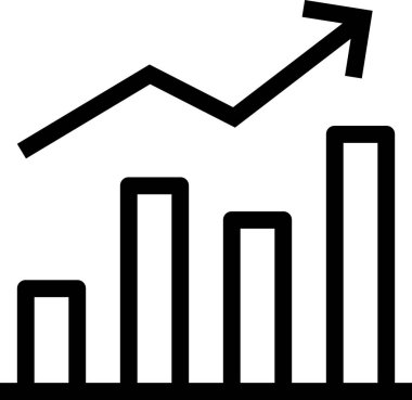 çubuk çizelgesi simgesi, minimalist vektör illüstrasyonu