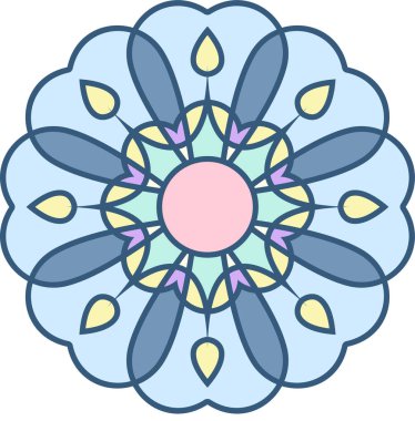 Çiçek mandala vektör çizimi 