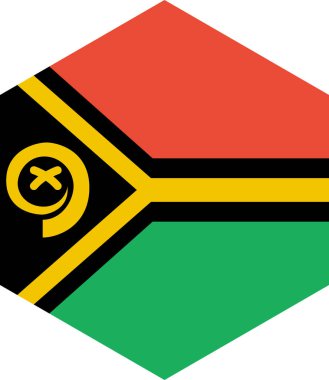 Beyaz arkaplanda izole edilmiş Vanuatu bayrağı, vektör illüstrasyonu