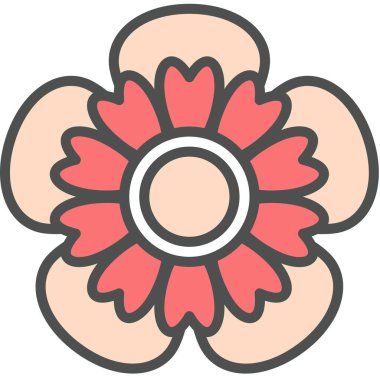 Sardunya kozmosu çiçeği, çiçek süslemesinin vektör çizimi, çiçek çiçeği çiçeği çiçeği sanatı.