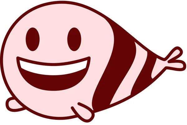Sırıtan Balık Gülen Gülümseyen Duygu Vektörü Çizimi — Stok Vektör
