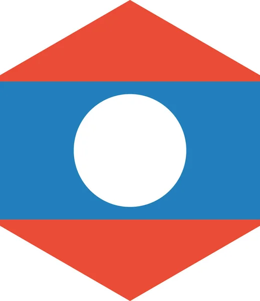 Laos Pdr Vlag Geïsoleerd Witte Achtergrond Vector Illustratie — Stockvector