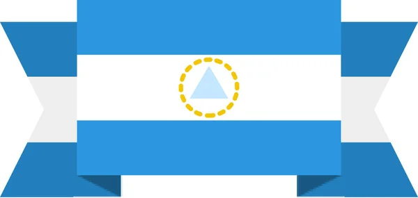 Flaga Nikaragui Płaska Ikona Ilustracja Wektora — Wektor stockowy