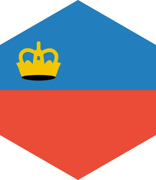 Lichtenštejnská Vlajka Izolovaná Bílém Pozadí Vektorová Ilustrace — Stockový vektor