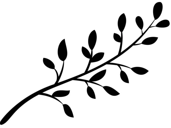 Feuilles Branches Simples Plante Illustration — Image vectorielle