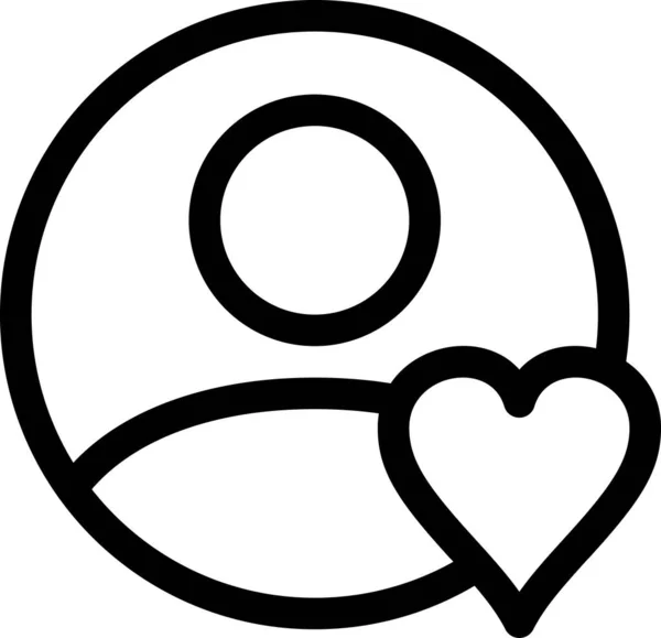 Icono Del Corazón Ilustración Vectorial Minimalista — Vector de stock