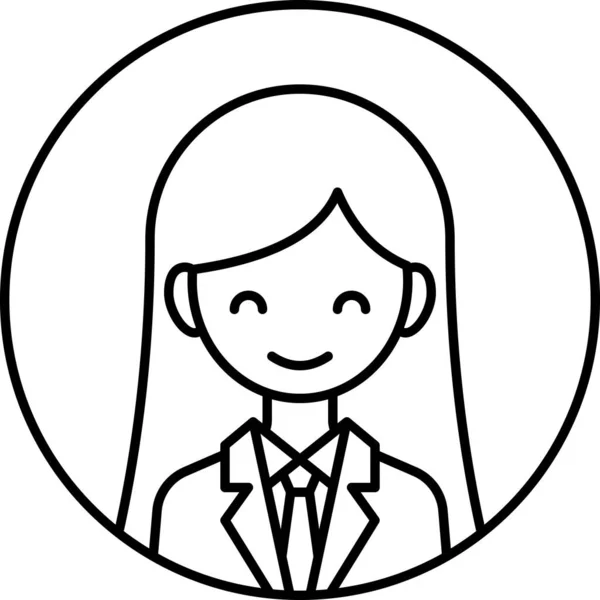 Flicka Avatar Ikon Profil Vektor Illustration — Stock vektor