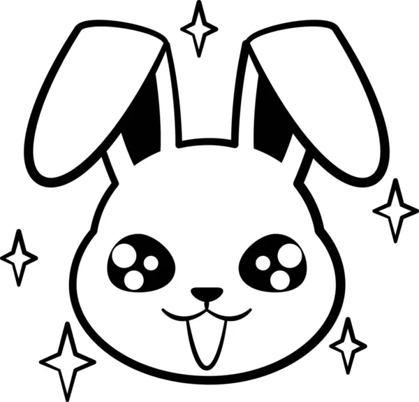 Cute Rabbit Expression Mood Minimalistic Vector Illustration — Stock Vector