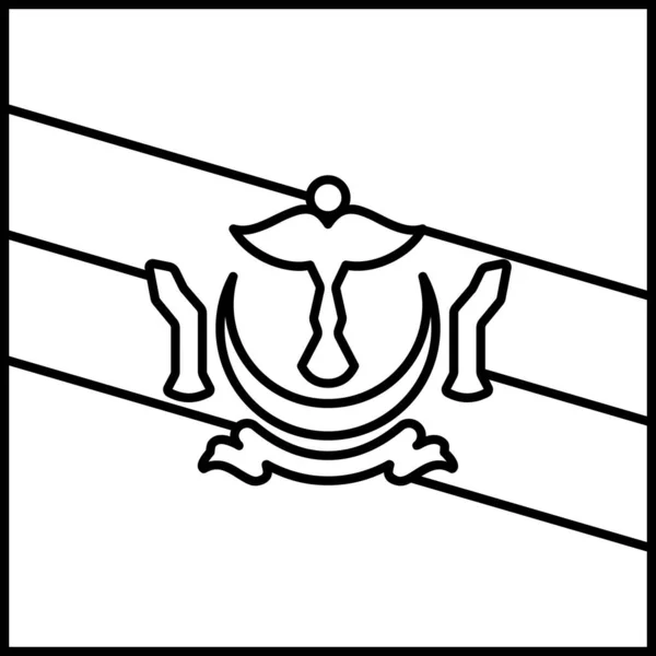 Flagge Von Brunei Darussalam Symbol Vektorillustration — Stockvektor