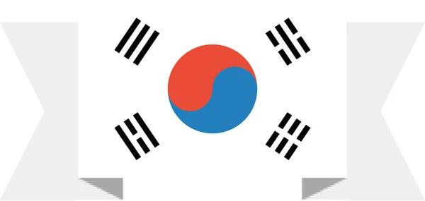 Térkép Korea World Flag Concept Background — Stock Vector