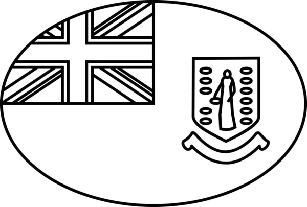 Drapeau Icône Des Îles Vierges Britanniques Illustration Vectorielle — Image vectorielle