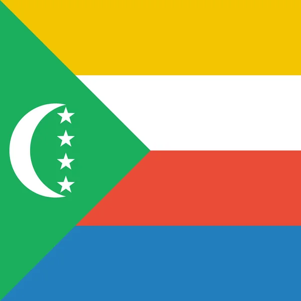 Bandeira Comores Ícone Plano Ilustração Vetorial —  Vetores de Stock