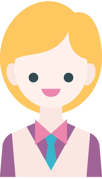 Chica Hermoso Vector Ilustración Minimalstic — Archivo Imágenes Vectoriales