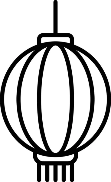 Ícone Lanterna Lunar Festiva Ilustração Vetorial Minimalista —  Vetores de Stock