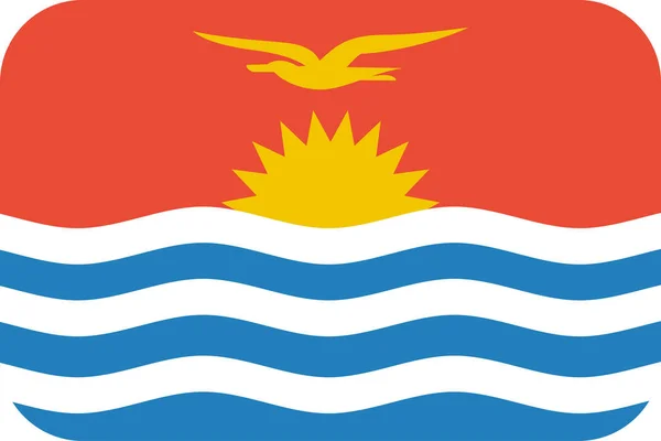 Vlajka Ploché Ikony Kiribati Vektorová Ilustrace — Stockový vektor