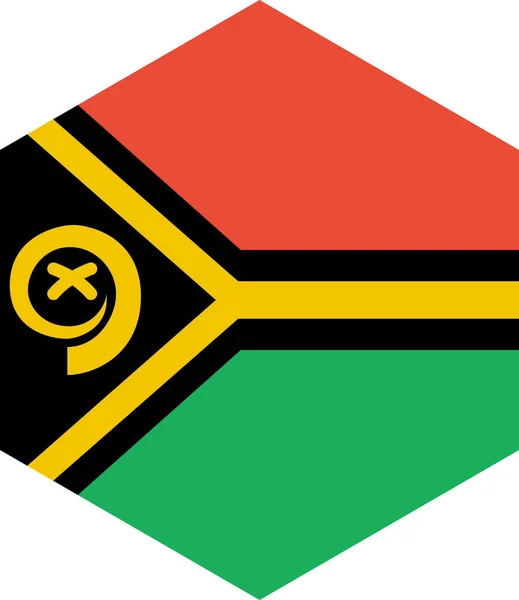 Vanuatu Flag Isolated White Background Vector Illustration — Stock Vector