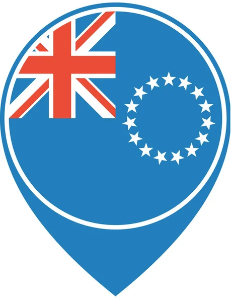 Bandera Islas Cook Icono Plano Vector Ilustración — Vector de stock