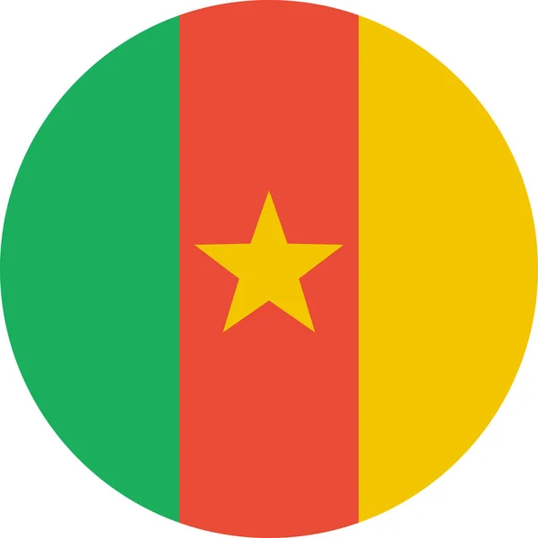 Příznak Ploché Ikony Kamerunu Vektor Ilustrace — Stockový vektor