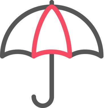 şemsiye, minimalist vektör illüstrasyonu