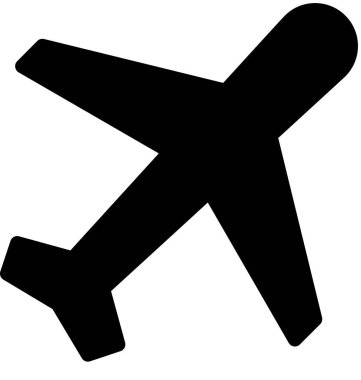 Uçak düzlemi simgesi, vektör, illüstrasyon 