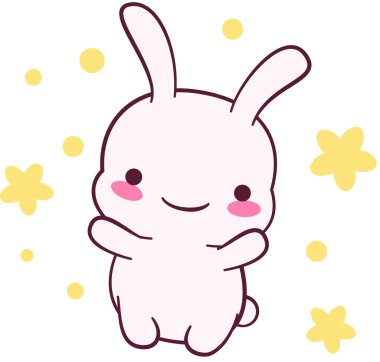 Maskotun modern grafik simgesi çizimi Happy